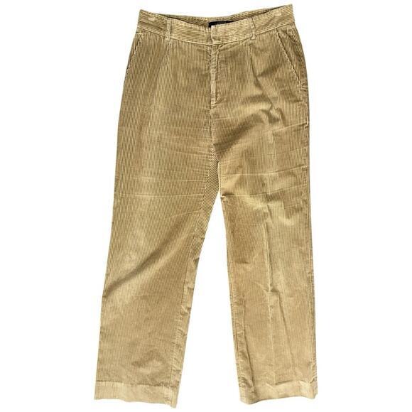 MaxMara Weekend Women’s Size 12 Tan Nude Cotton Blend Corduroy Trousers Pants - Picture 1 of 9